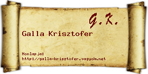 Galla Krisztofer névjegykártya